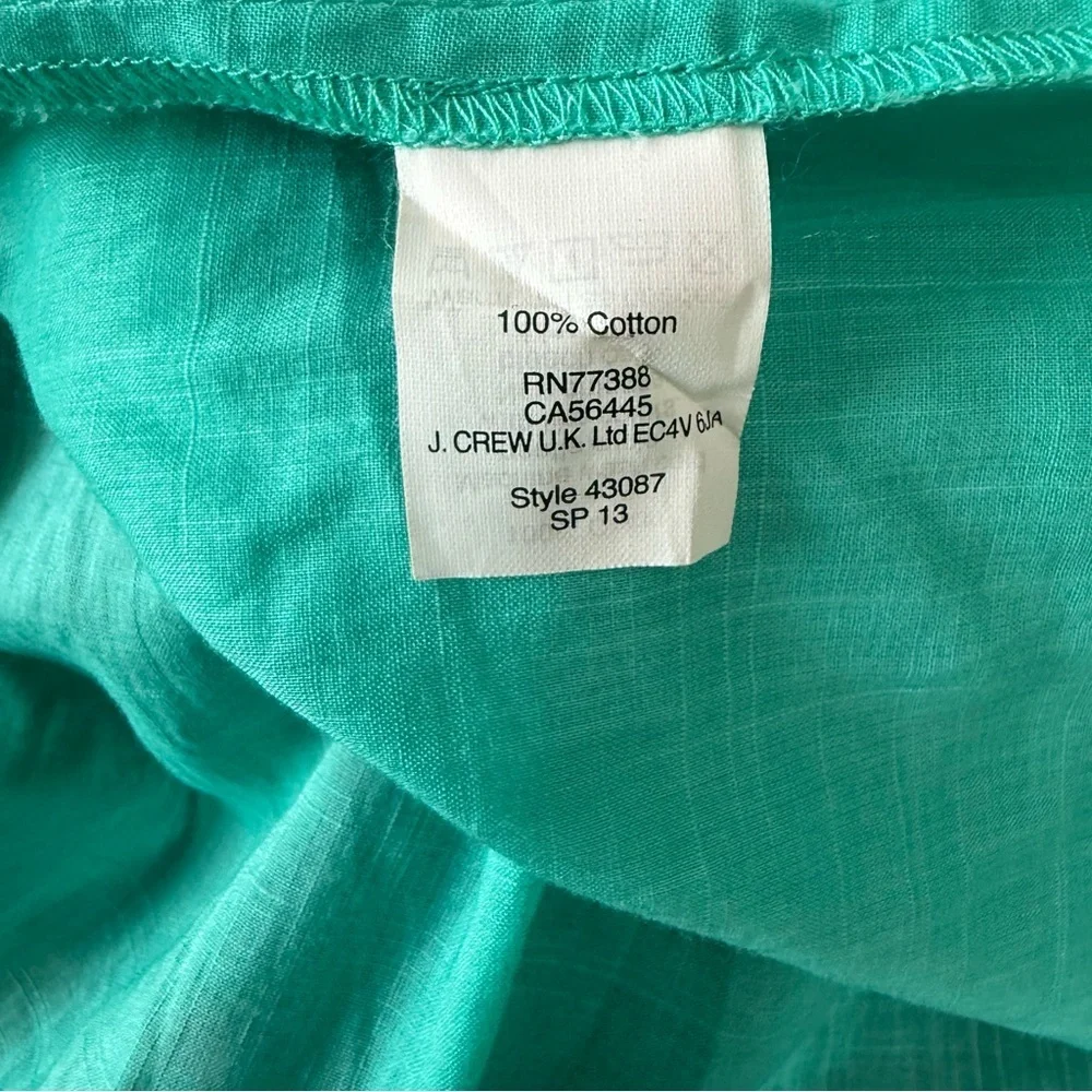 J. Crew Smocked‎ Cotton Tank Size 2 Seafoam Green